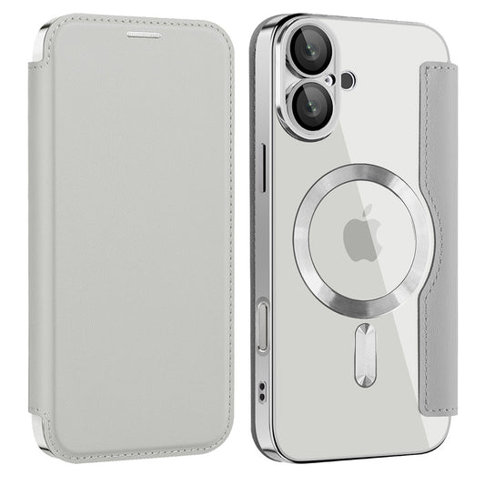 MagSafe-hoes voor Apple iPhone 16 Plus, Techsuit, SmartMag Book, Grijs