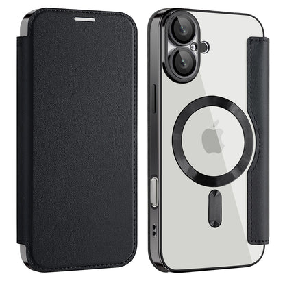 Coque MagSafe pour Apple iPhone 16 Plus, Techsuit, SmartMag Book, Noire