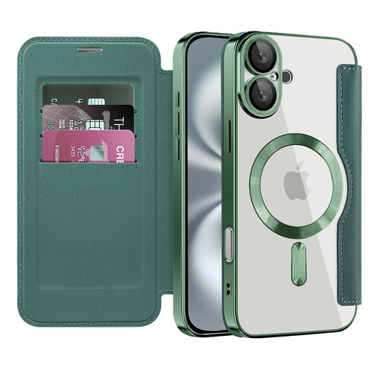 MagSafe-hoes voor Apple iPhone 16 Plus, Techsuit, SmartMag Book, Groen