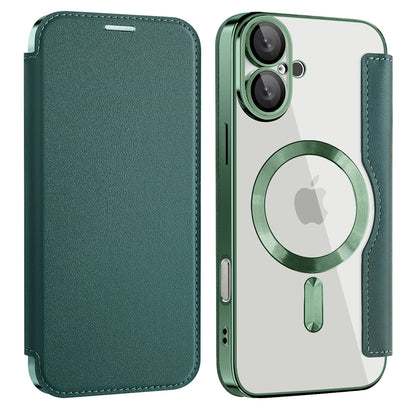 Coque MagSafe pour Apple iPhone 16 Plus, Techsuit, SmartMag Book, Vert
