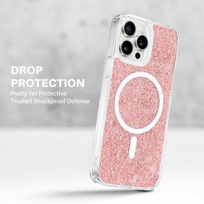 MagSafe-Hülle für Apple iPhone 16 Plus, Techsuit, Glitzernd, Blau