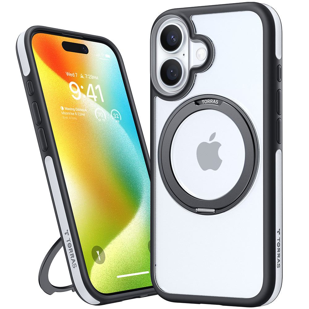 Coque MagSafe pour Apple iPhone 16 Plus, Torras, Ostand R Fusion, Noire
