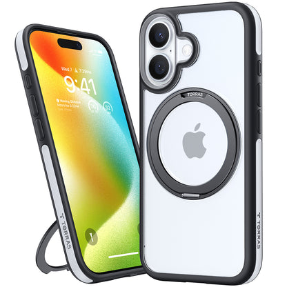Coque MagSafe pour Apple iPhone 16 Plus, Torras, Ostand R Fusion, Noire