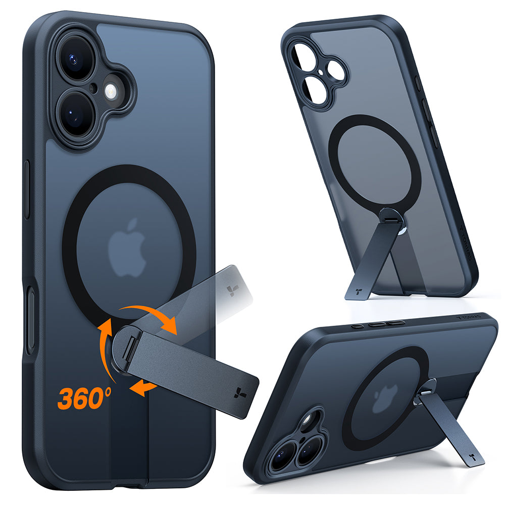MagSafe Hülle für Apple iPhone 16 Plus, Torras, Pstand Spin, Schwarz