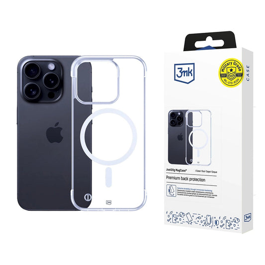 MagSafe-hoes voor Apple iPhone 16 Pro, 3MK, Just20g, Transparant