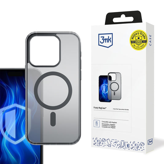MagSafe-hoesje voor Apple iPhone 16 Pro, 3MK, Frosty MagCase, Zwart Satijn