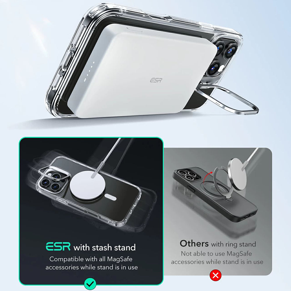 MagSafe hoes voor Apple iPhone 16 Pro, ESR, Classic Hybrid Kickstand, Satijnzwart
