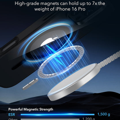MagSafe hoes voor Apple iPhone 16 Pro, ESR, Classic Hybrid, Satijnzwart