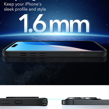 MagSafe hoes voor Apple iPhone 16 Pro, ESR, Classic Hybrid, Transparant Zwart
