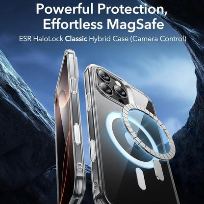 MagSafe hoes voor Apple iPhone 16 Pro, ESR, Classic Hybrid Slide, Transparant Zwart