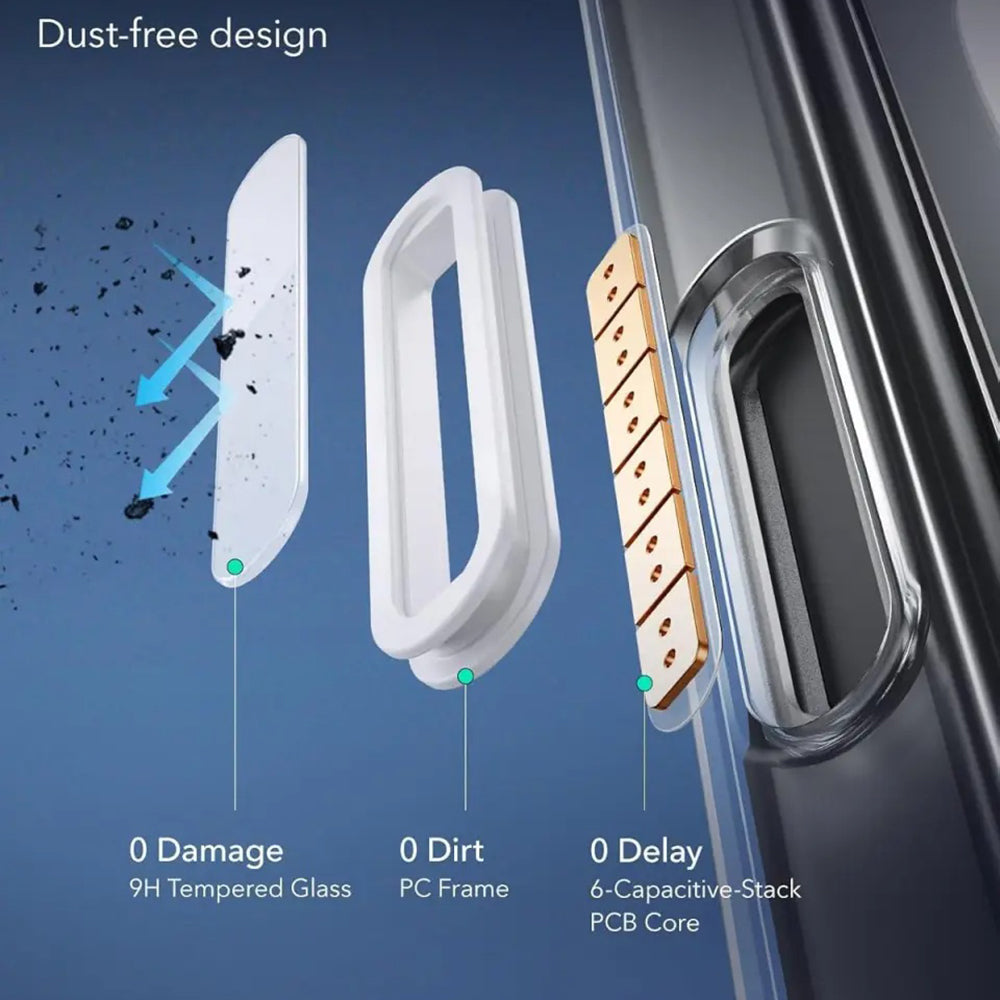 MagSafe hoes voor Apple iPhone 16 Pro, ESR, Classic Hybrid Slide, Transparant Zwart