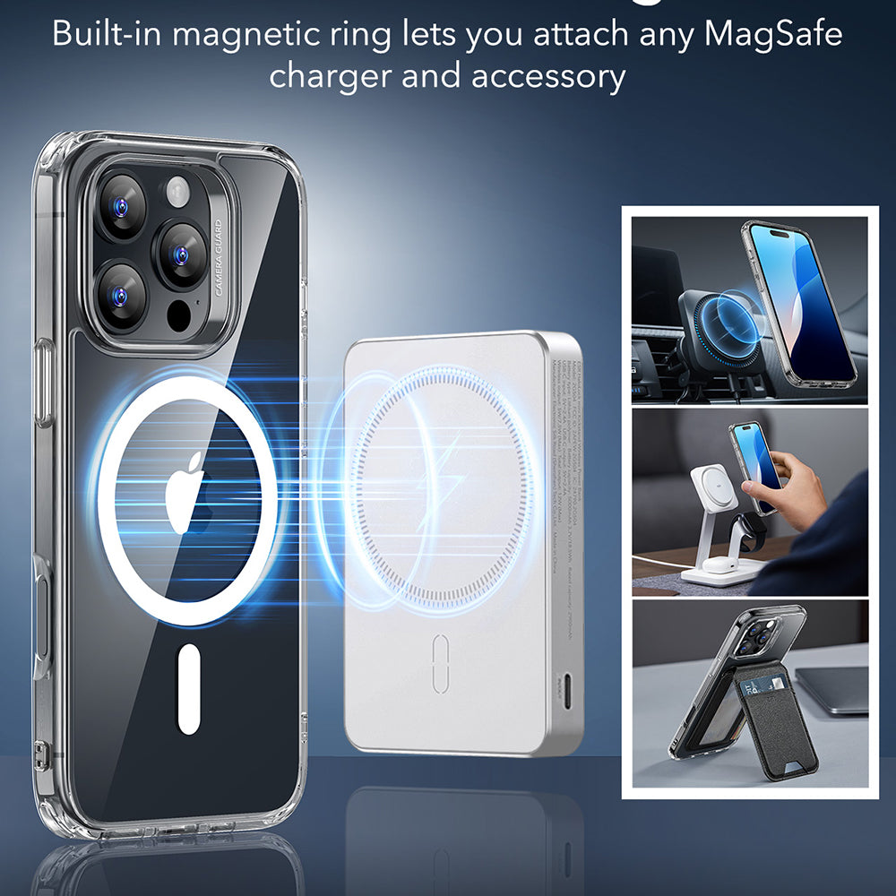 Coque MagSafe pour Apple iPhone 16 Pro, ESR, Classic Hybrid, Transparente