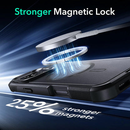 MagSafe hoes voor Apple iPhone 16 Pro, ESR, Cyber Armor Kickstand, Gri
