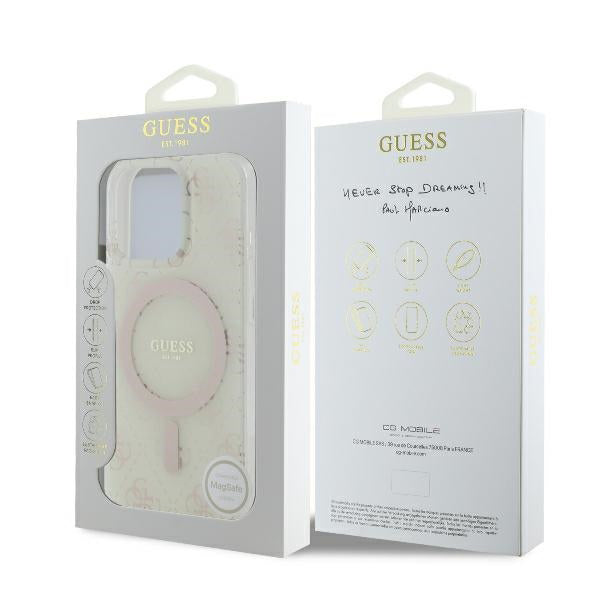 MagSafe hoesje voor Apple iPhone 16 Pro, Guess, IML 4G Achtergrond, Wit