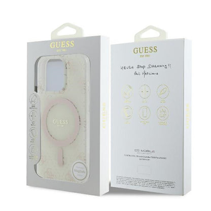 MagSafe hoesje voor Apple iPhone 16 Pro, Guess, IML 4G Achtergrond, Wit