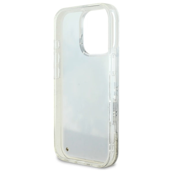 Étui MagSafe pour Apple iPhone 16 Pro, Guess, Liquid Glitter Flower, Beige