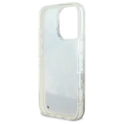 Étui MagSafe pour Apple iPhone 16 Pro, Guess, Liquid Glitter Flower, Beige