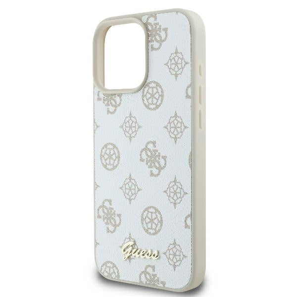 MagSafe hoesje voor Apple iPhone 16 Pro, Guess, Peony Script, Wit