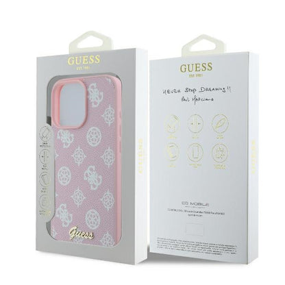 Coque MagSafe pour Apple iPhone 16 Pro, Guess, Peony Script, Rose