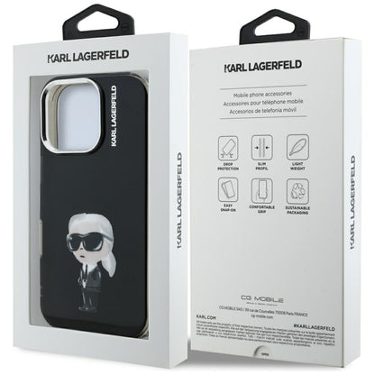 MagSafe Hülle für Apple iPhone 16 Pro, Karl Lagerfeld, IML Aquarelle Logo Karl, Schwarz