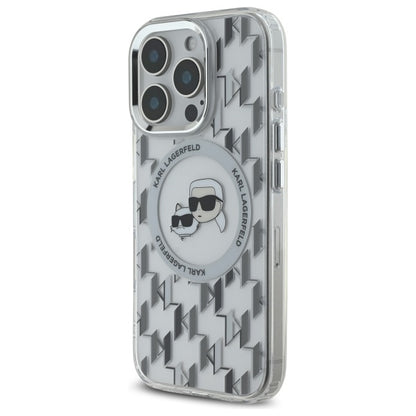 MagSafe hoesje voor Apple iPhone 16 Pro, Karl Lagerfeld, IML Monogram Karl & Choupette's Heads, Transparant