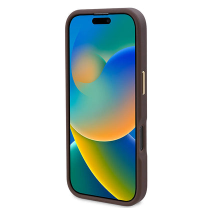 Coque MagSafe pour Apple iPhone 16 Pro Max, Guess, Plaque Logo 4G, Bleue