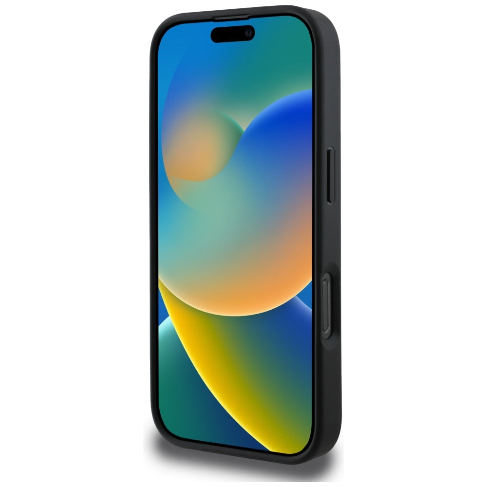 MagSafe Hülle für Apple iPhone 16 Pro Max, Guess, Cardslot 4G Stripes, Schwarz