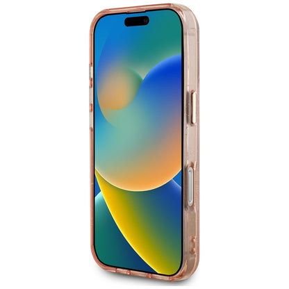 MagSafe Case for Apple iPhone 16 Pro Max, Guess, IML Glitter 4G Circle Triangle, Pink