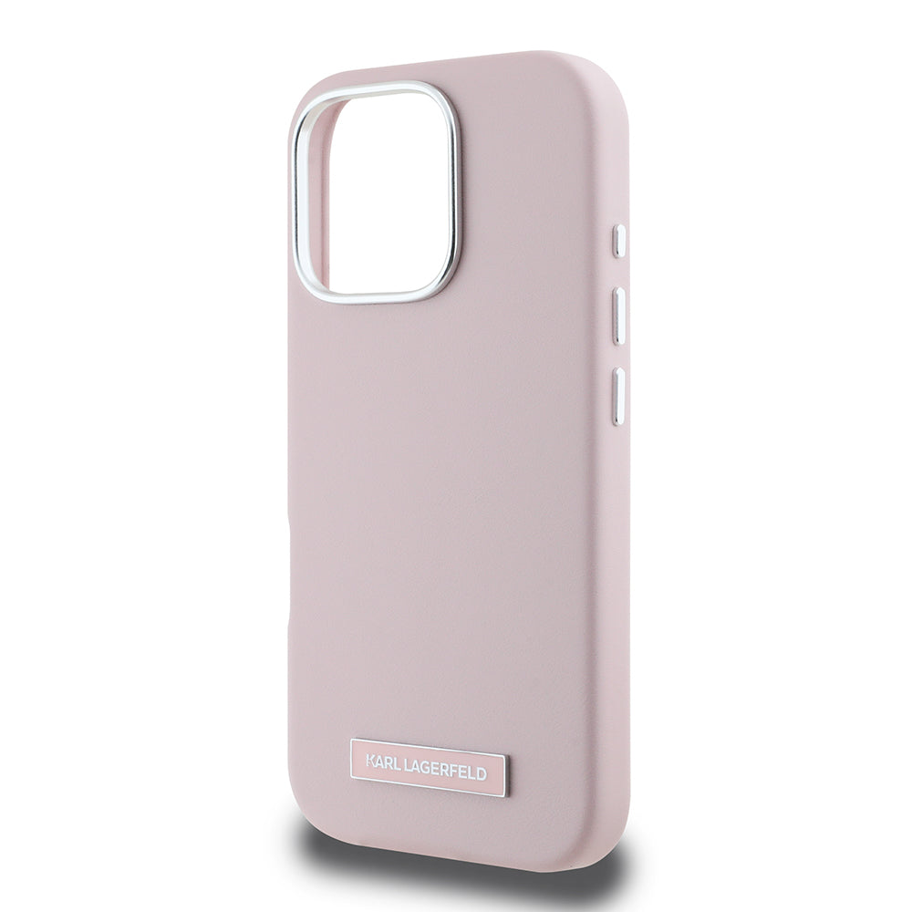 MagSafe hoes voor Apple iPhone 16 Pro Max, Karl Lagerfeld, FW Metal Plate, Roze