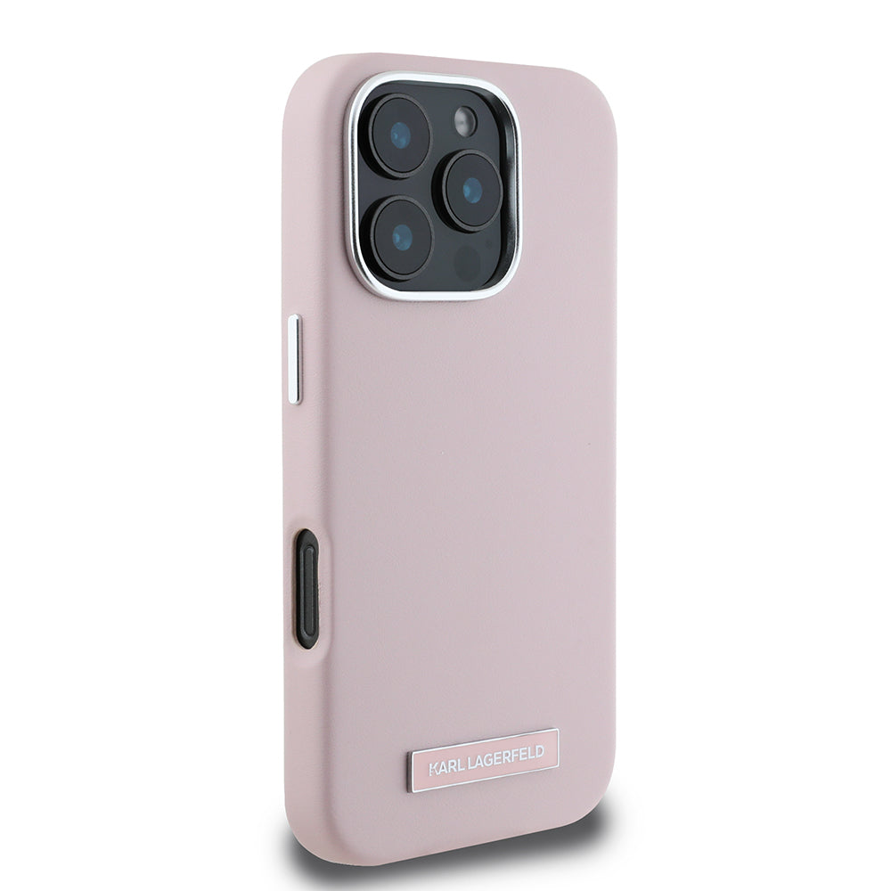 MagSafe hoes voor Apple iPhone 16 Pro Max, Karl Lagerfeld, FW Metal Plate, Roze