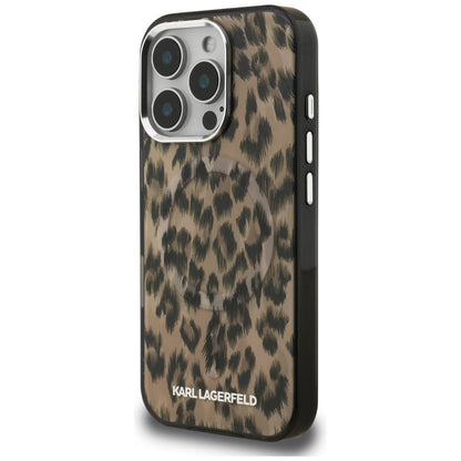 MagSafe hoesje voor Apple iPhone 16 Pro Max, Karl Lagerfeld, IML Leopard Pattern, Bruin