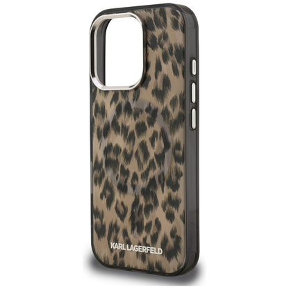 MagSafe hoesje voor Apple iPhone 16 Pro Max, Karl Lagerfeld, IML Leopard Pattern, Bruin
