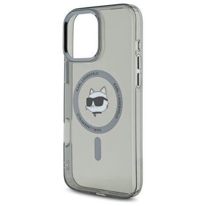 MagSafe hoesje voor Apple iPhone 16 Pro Max, Karl Lagerfeld, IML Metal Choupette's Head, Zwart