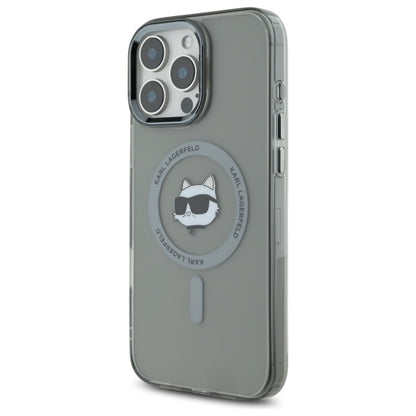 MagSafe hoesje voor Apple iPhone 16 Pro Max, Karl Lagerfeld, IML Metal Choupette's Head, Zwart