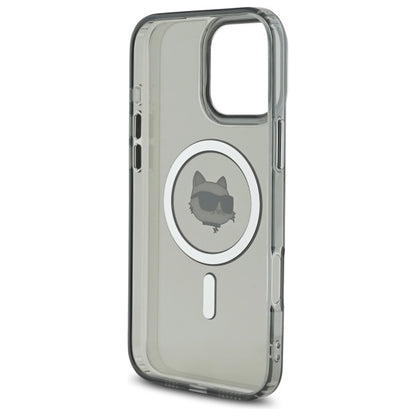MagSafe hoesje voor Apple iPhone 16 Pro Max, Karl Lagerfeld, IML Metal Choupette's Head, Zwart