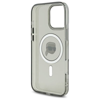 Housse MagSafe pour Apple iPhone 16 Pro Max, Karl Lagerfeld, IML Metal Karl's Head, Noire