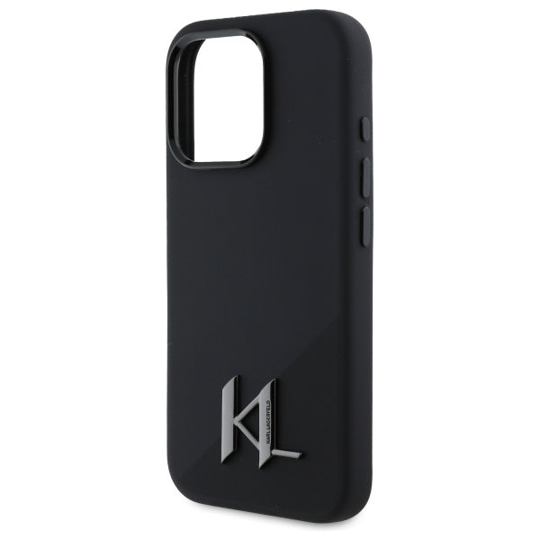 MagSafe hoesje voor Apple iPhone 16 Pro Max, Karl Lagerfeld, Silicone Shadow Metal Initial, Zwart