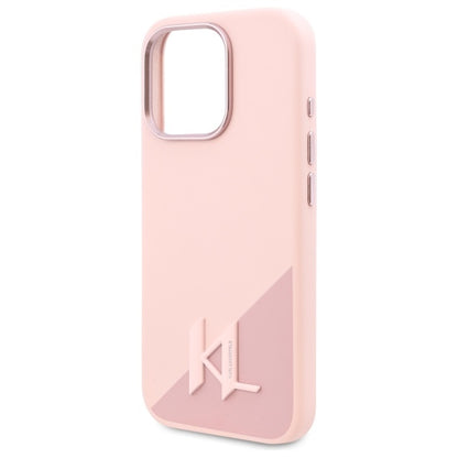 MagSafe hoesje voor Apple iPhone 16 Pro Max, Karl Lagerfeld, Silicone Shadow Metal Initial, Roze