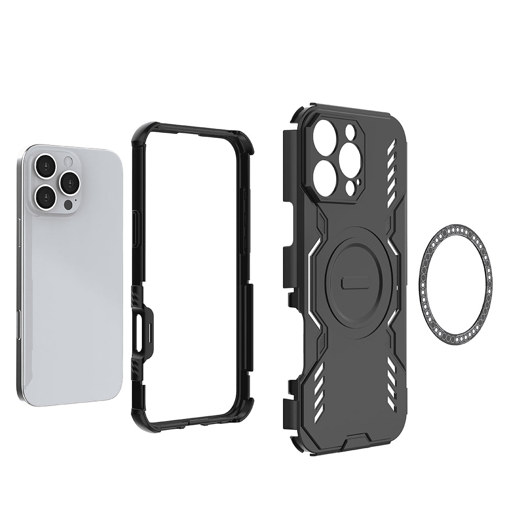 Coque MagSafe pour Apple iPhone 16 Pro Max, Techsuit, ArmorMag, Noire