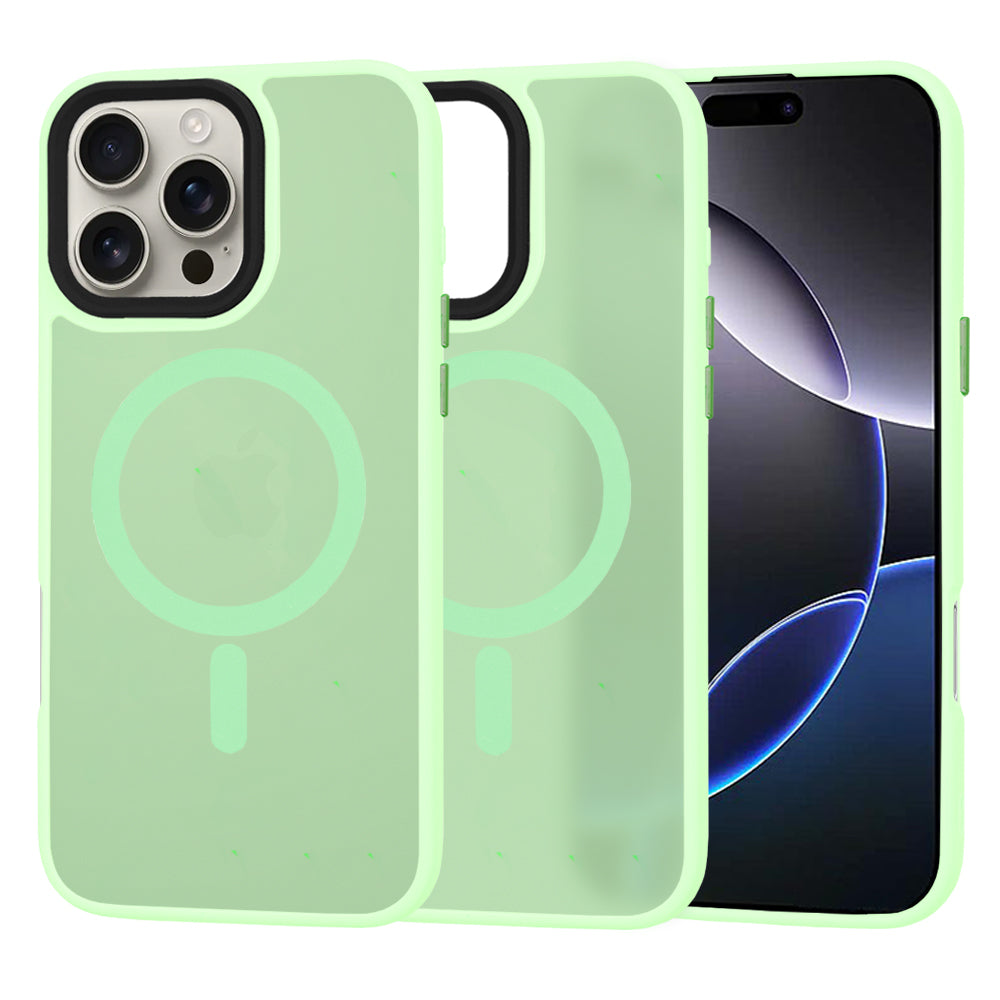 Coque MagSafe pour Apple iPhone 16 Pro Max, Techsuit, HaloFrost, Vert Clair