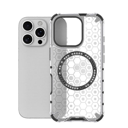 Coque MagSafe pour Apple iPhone 16 Pro Max, Techsuit, HoneyComb Shield, Blanche