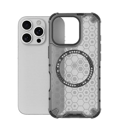 Coque MagSafe pour Apple iPhone 16 Pro Max, Techsuit, HoneyComb Shield, Noire