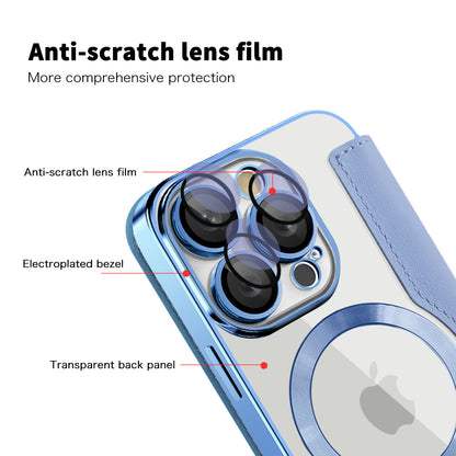 Coque MagSafe pour Apple iPhone 16 Pro Max, Techsuit, SmartMag Book, Bleu