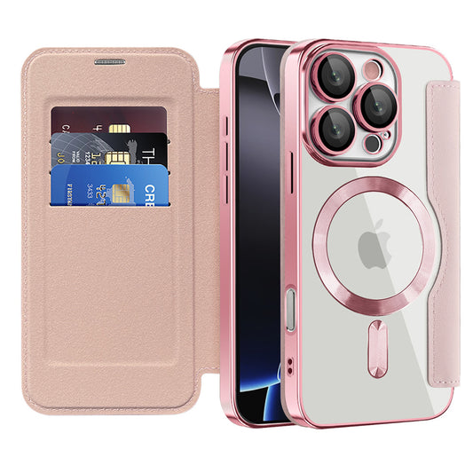 MagSafe-hoes voor Apple iPhone 16 Pro Max, Techsuit, SmartMag Book, Roze