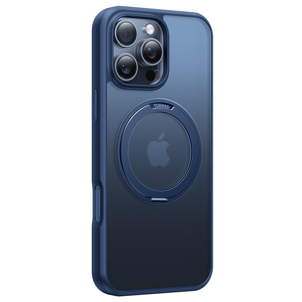 MagSafe hoesje voor Apple iPhone 16 Pro Max, Torras, Ostand Pro, Marineblauw