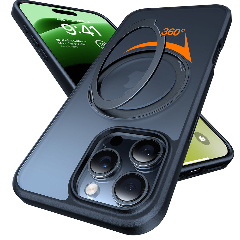 MagSafe Hülle für Apple iPhone 16 Pro Max, Torras, Ostand Pro, Schwarz