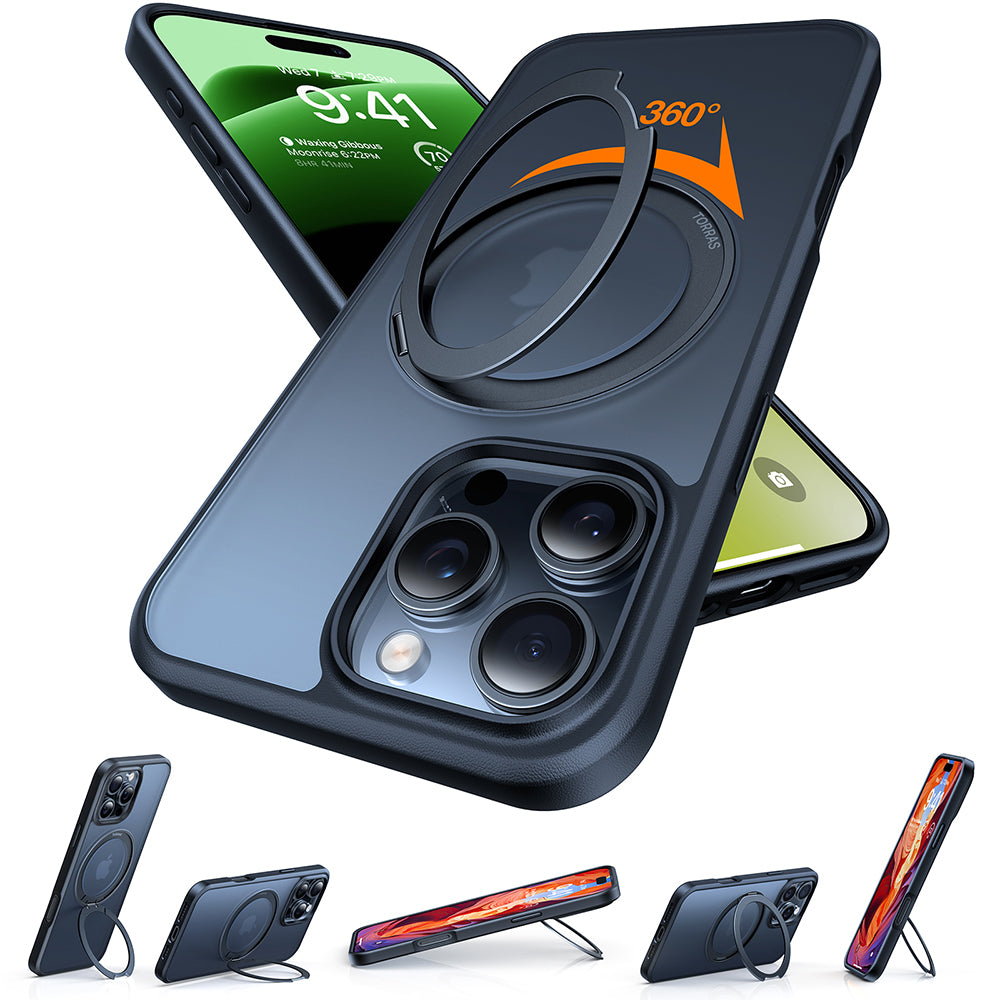 MagSafe Hülle für Apple iPhone 16 Pro Max, Torras, Ostand Pro, Schwarz