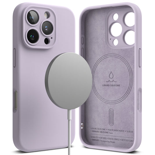 Coque MagSafe pour Apple iPhone 16 Pro, Ringke, Silicone, Violet