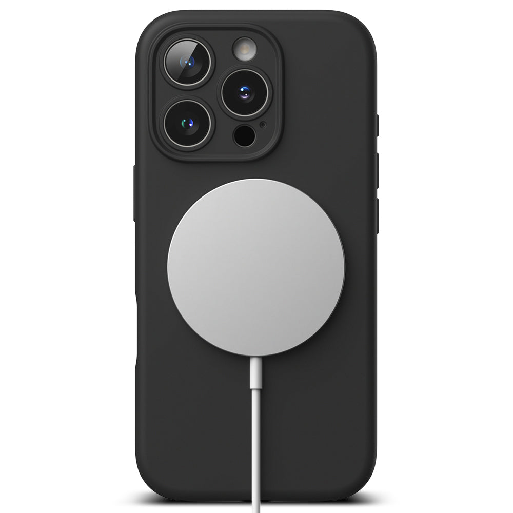 Coque MagSafe pour Apple iPhone 16 Pro, Ringke, Silicone, Noire