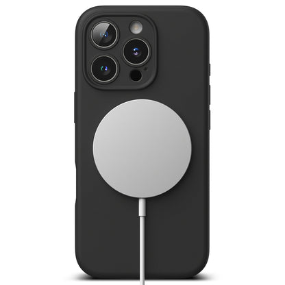 Coque MagSafe pour Apple iPhone 16 Pro, Ringke, Silicone, Noire